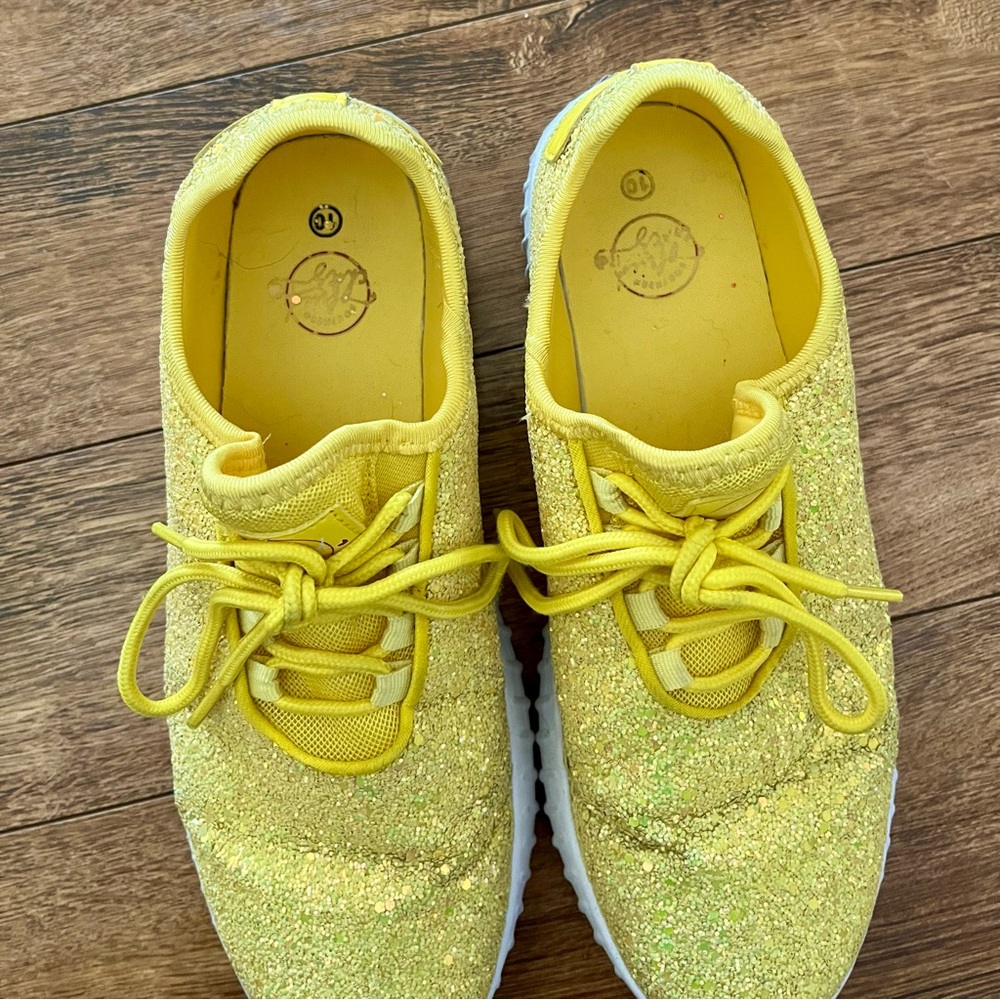 Southern Fried Chics Yellow Glitter Sneakers - Picture 6 of 8